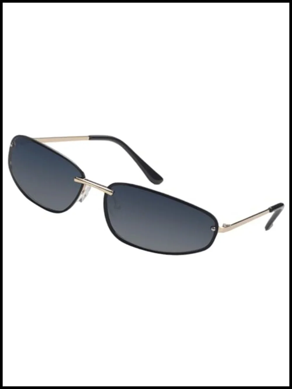 Y2K Oval Wrap Sunglasses Women Metal Frame UV400 Retro Shades